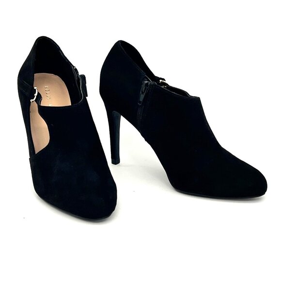 Kelly & Katie Black Chayse Almond Toe Side Cutout High Heels Womens 7M Zippered - Picture 1 of 16